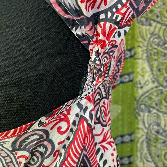 Rare Vintage Y2K Anna Sui Multicolored Print Silk Festival Crop Top Size Small - Picture 12 of 15